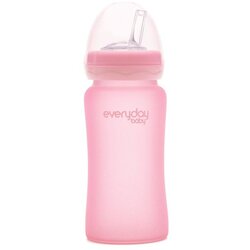 Everyday baby staklena boca sa slamkom, 240ml Healthy+, Roza Cene