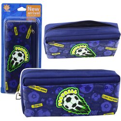 Pencil Case School Organizer with Football Navy Blue Cene