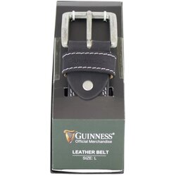 Guinness Kaiš muški kožni u poklon kutiji sa belim koncem BT01 Guiness XXL veličina crno-belo Cene