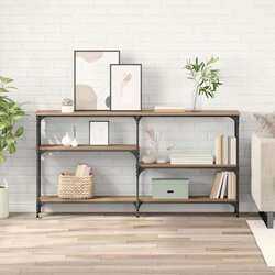 vidaXL Konzolni stol s policom hrast artisan 150 x 29 x 76.5 cm Cijene