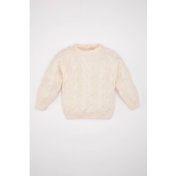 Defacto baby boy ecru crew neck knitwear sweater Cene