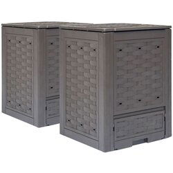  Vrtni kompostnik 2 kosa rjave barve 60x60x83 cm 600 L Cene