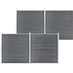 vidaXL vrtna ograda od WPC-a 699 x 186 cm siva Cijene