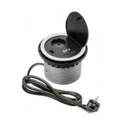 Gtv ugradna utičnica Ø100 mm 1xSHUKO, 2xUSB-A 2A AE-BPW1S2UCH-80 Cene