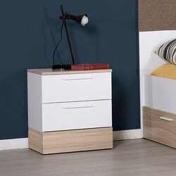 Hanah home Noćni ormarić 45x52x40cm Hrast-bijela Cijene