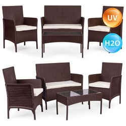 Multi Garden vrtni set namještaja – stol, klupa i fotelje, smeđi Cene