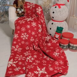 Dekordom 25164a Ćebe eco blanket 150x200 - red snowflake ( 025370 ) Cene