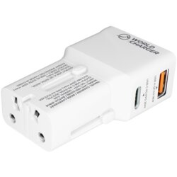 Prio svetovni adapter Quick Charge 25W izhod USB in Type C- Original (EU Blister) bel Cene
