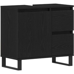 vidaXL Kopalniška omarica za umivalnik Črni hrast 65x33x60 cm Inženirski les, (22009753) Cene