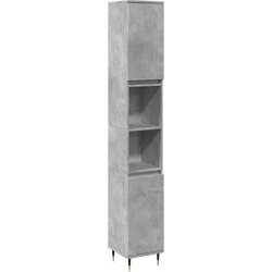Maison Chic Kopalniška omarica - Kopalniški kabinet betonsko siva 30x30x190 cm inženirski les, (21794813) Cene