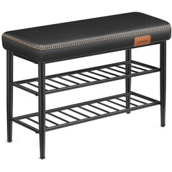Vasagle EKHO stalak za cipele, umjetna koža, 135 kg nosivosti, crna, 30 x 80 x 50 cm, retro 60 Cene