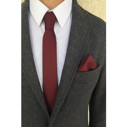 Dewberry 69641 Mens Tie and Handkerchief Set-BORDEAUX Cene
