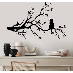 Wallity cat 12 black decorative metal wall accessory Cene