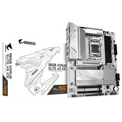Gigabyte B650 AORUS ELITE AX ICE Motherboard - Supports AMD Ryzen 9000 CPUs, 12+2+2 Phases Digital VRM, up to 8000MHz DDR5 (OC), 1xPCIe 5.0 + 2xPCIe 4.0 M.2, Wi-Fi 6E, 2.5GbE LAN, USB 3.2 Gen 2x2 Cene
