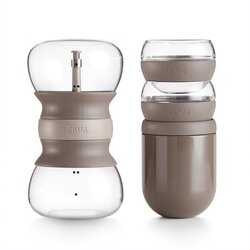 Lekue Calm set 4-delni čajnik infuzor + 2kos skodelica čaj + doza h9cm / steklo, silikon, inox, (5000199817) Cene