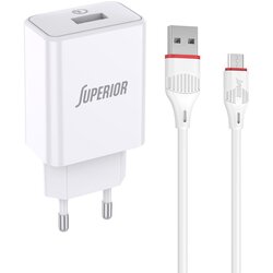 Superior kućni punjač SU-P101 Fast QC3.0 18W 3A Micro/ bela Cene