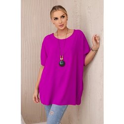 Kesi Oversized blouse with pendant purple color Cene