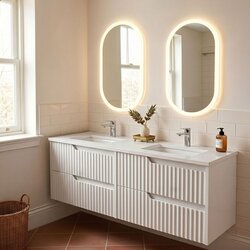 Skye Decor Set kupaonskih ormarića s umivaonikom i ogledalom, 2 komada, bijeli Cijene