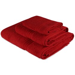 Colourful Cotton Set od 3 duginih peškira različitih veličina, crveni Cene
