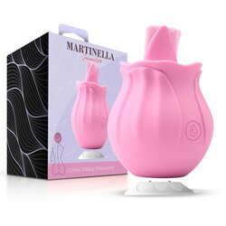 Martinella KLITORALNI STIMULATOR Rose With Licking Tongue - vibrator z jezičkom, 10 vibracij, oblika vrtnice, roža Cene