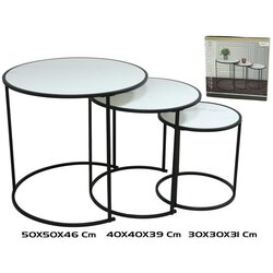  Set 3 stočića Marble, dia. 50/40/30 cm, Beli Cene