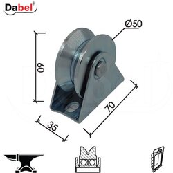 Dabel točak za kliznu kapiju T1005 ZnB fi 50Yx60/70x35mm 2 ležaja DP1 Cene