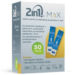 2in1 MaX testni lističi za merjenje glukoze v krvi a50IP Cene