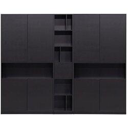 WOOOD Črna modularna knjižna polica iz masivnega bora 260x210 cm Finca – Cene