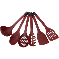 Cheffinger Komplet 6 silikonskih kuhinjskih pripomočkov z nosilci, Bordo, (5000277413) Cene