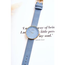 Ernest Women's Analog Suede Watch Without Nickel Blue Cene