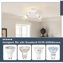 Nettlife LED stropna svetilka GU10 - 2 moderna okrogla stropna reflektorja stropna reflektorja za spalnico in dnevno sobo - brez žarnice bela, (22116677) Cene