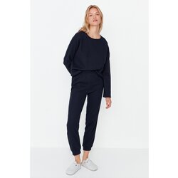 Trendyol Navy Waffle Knitted Pajamas Set Cene