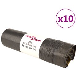 vidaXL Vreće za smeće s vezicama 250 kom crne 35 L Cijene