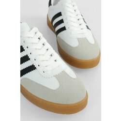 Shoeberry Women's Gazellyn White-Black Flat Sneakers Cijene