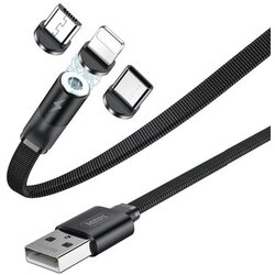 Remax magnetski USB kabel + komplet utikača Lightning / USB tip C / mikro USB 2.1A 1m Cene