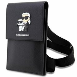 ORIGINAL KARL LAGERFELD TORBICA SAFFIANO KARL & CHOUPETTE KLWBSAKCPMK CRNA Cene