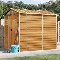 vidaXL Vrtno spremište svjetlosmeđe 191 x 215 x 198 cm pocinčani čelik Cijene