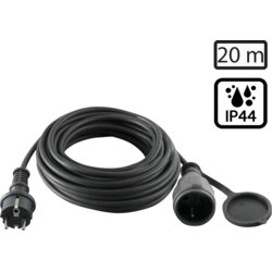 Home produžni strujni kabl, gumirani, 1 utičnica, 20 m, H05RR-F - nv 5-20/G, crni Cijene