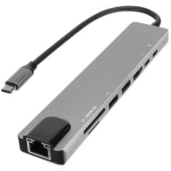 Hytech HY-USBC82 4K30Hz 2xUSB3.0 1xUSB2.0 100Mbps PD, TypeC Data, SD TF Cene