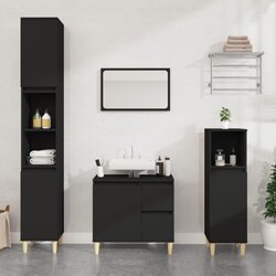 vidaXL Kupaonski ormarić crni 65x33x60 cm konstruirano drvo Cijene