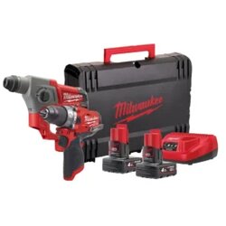 Milwaukee set aku udarna bušilica – čekić bušilica sds plus – 2 x baterija 12V/6Ah – punjač + kofer M12 FPP2B-602X Cijene