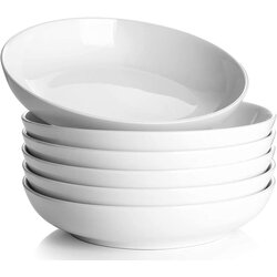Dowan Porcelanaste Sklede za Testenine - Set 6 belih 21,6 cm za solato, juho in vsakdanjo uporabo. Primerno za družino in posameznike, (22137429) Cene