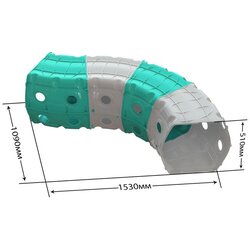 Doloni Toys tunel za igru 4 dijela - sivo/tirkizni Cene