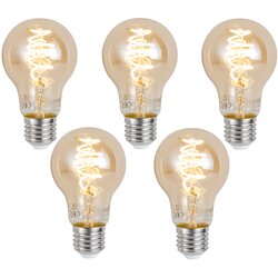 LUUMR Komplet 5 Pametna zatemljiva LED žarnica E27 A60 jantar 4,9 W 320 lm 2500 K Cene