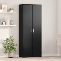 vidaXL visoka omara črna hrastovina 70x35x180 cm inženirski les Cene