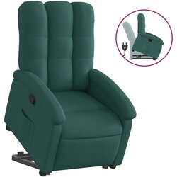 Maison Chic Naslanjač - Relax naslanjač s funkcijo vstajanja temno zeleno blago, (22061393) Cene