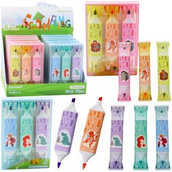 Highlighter Set Pink Blue Animal Motif Two Tips 3pcs Cene