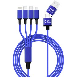 Smrter USB polnilni kabel USB-A vtič\, USB-C® vtič\, USB-C® vtič\, Apple Lightning vtič \, USB-mikro-B vtič 1.20 m mornarsko modra _ELITE_C_NB, (20432936) Cene