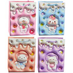 Teddy Bear Paper Gift Bag Pastel Colors 23 x 18 x 10.5 cm Cene