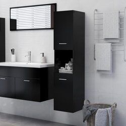 vidaXL Kupaonski ormarić crni 30 x 30 x 130 cm od iverice Cijene